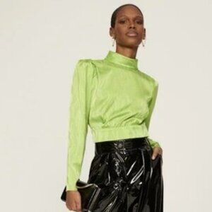 Ronny Kobo X RTR Green satin top